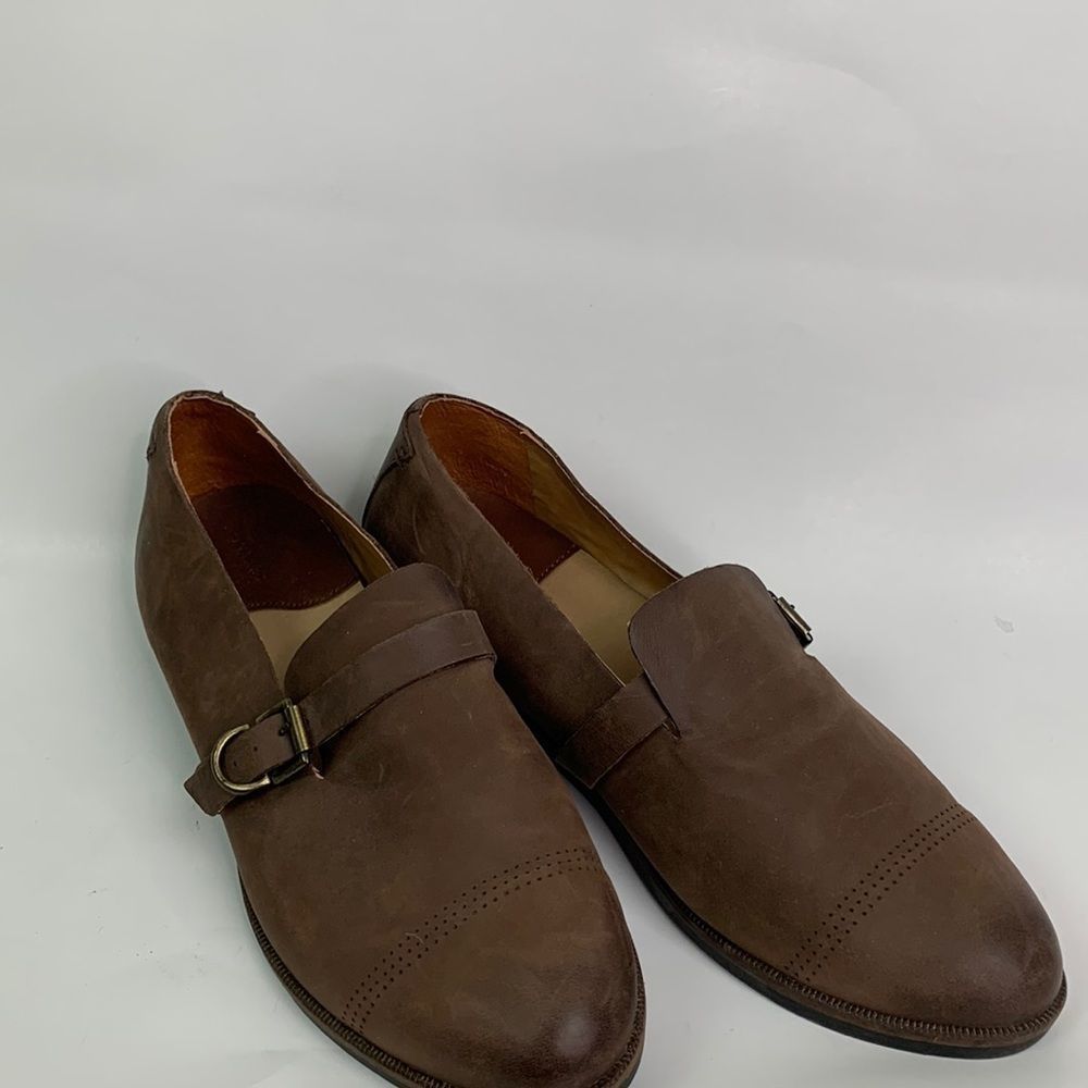 OluKai Haili Brown Leather Slip On Loafers
